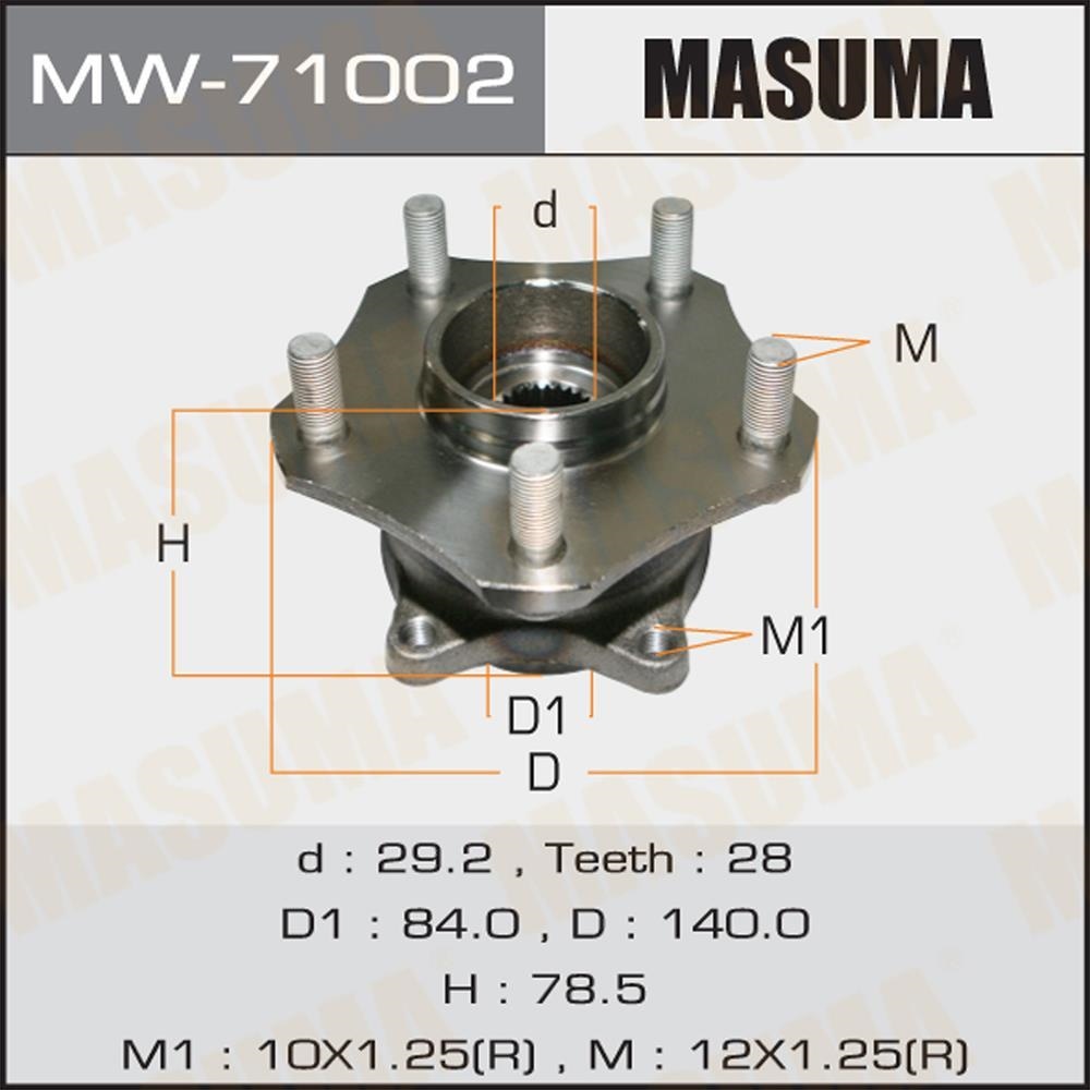 MASUMA MW71002 Ступица пер. зад. SUZUKI GRAND VITARA 06->
