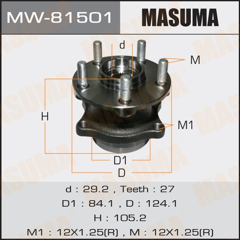 MASUMA MW81501 Подшипник задн.ступ.[ступица]