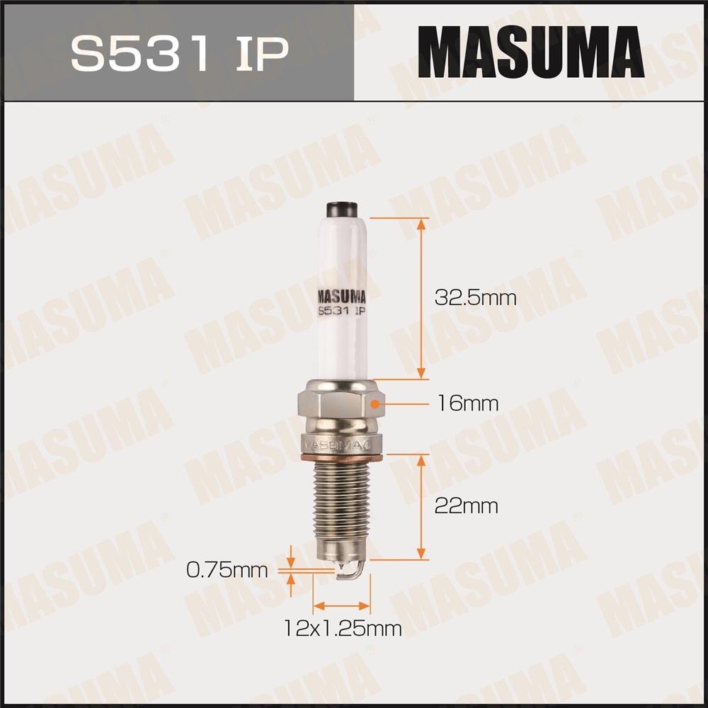 MASUMA S531IP Свеча зажигания MASUMA IRIDIUM+PLATINUM (PZKER7B8EGS)