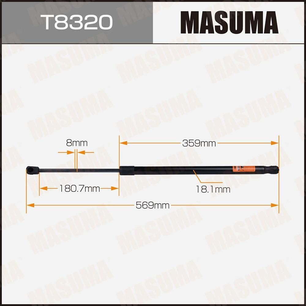 MASUMA T8320 Упор газовый багажника L569mm (140)