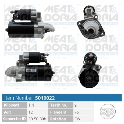 MEATDORIA 5010022 Стартер 12V 1.4KW