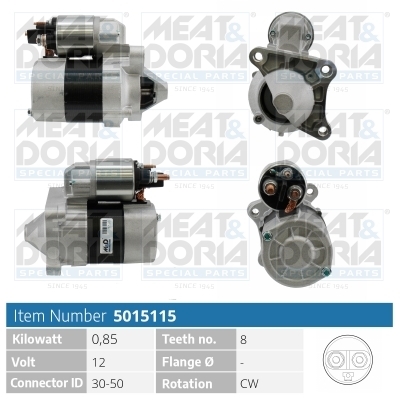 MEATDORIA 5015115 Стартер RENAULT LOGAN/SANDERO/CLIO/KANGOO/MEGANE 1.4/1.6 8V 0.85кВт