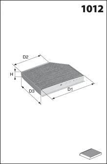 MECA-FILTER EKR7335 Фильтр салона угольный