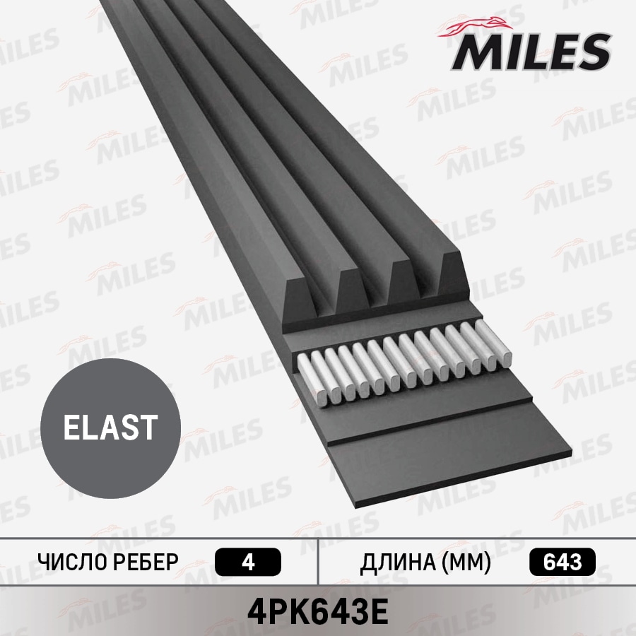 MILES 4PK643E Ремень приводной поликлиновой 4PK643E