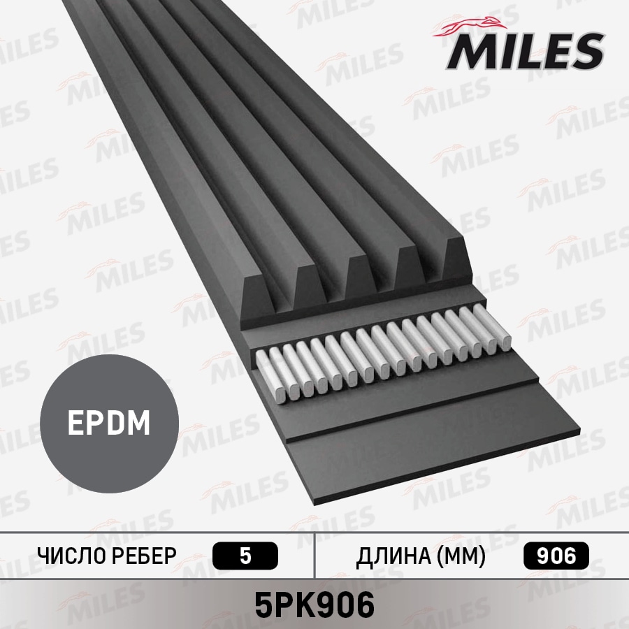MILES 5PK906 Ремень поликлиновой 5PK906