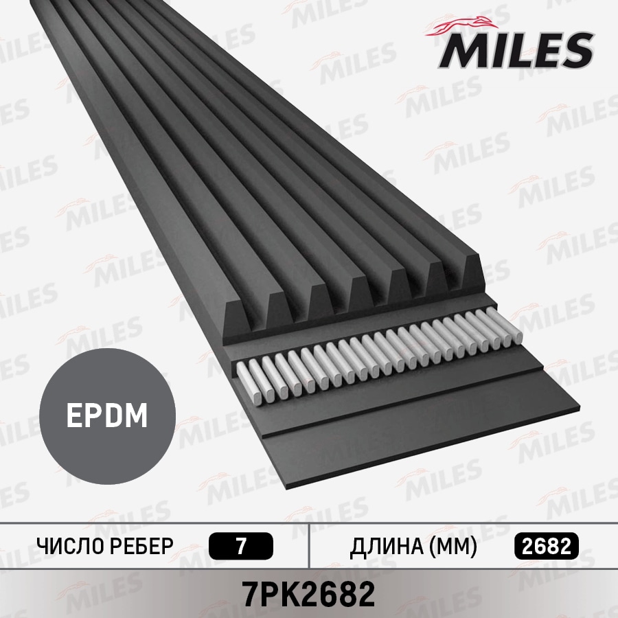 MILES 7PK2682 Ремень приводной поликлиновой