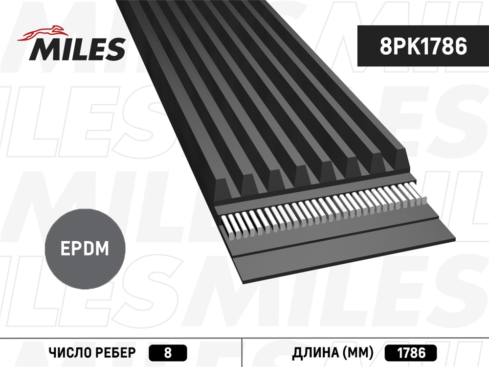MILES 8PK1786 Ремень п/к