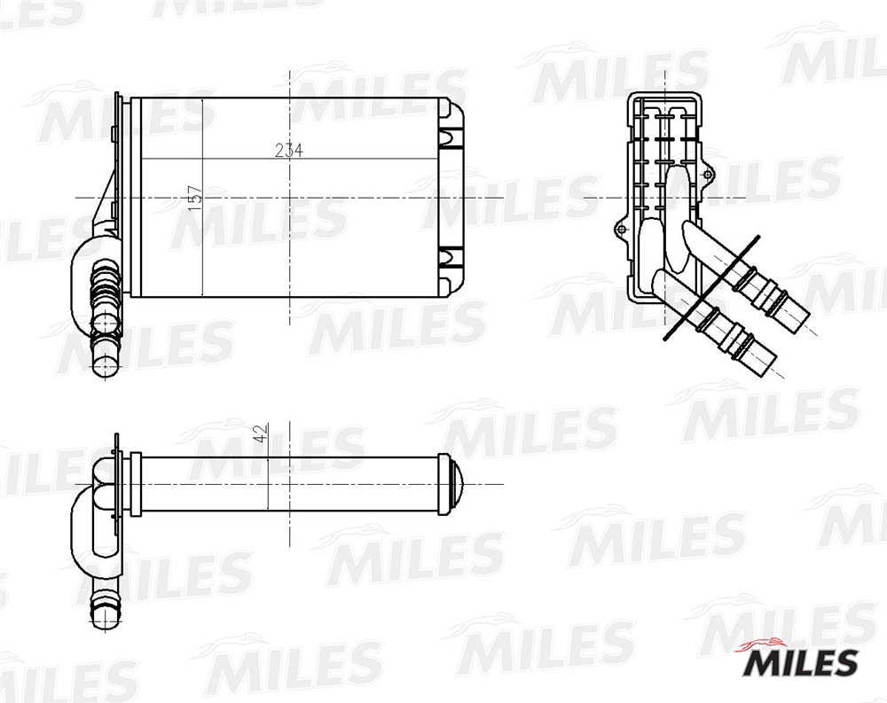 MILES ACHM009 Радиатор отопителя (мех. сборка) RENAULT CLIO II, SYMBOL II (NISSENS 73374) ACHM009