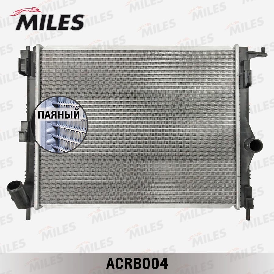 MILES ACRB004 Радиатор (паяный) RENAULT DUSTER/LOGAN/SANDERO/ LADA LARGUS 1.2-1.6/1.5D -A/C 09- ACRB004
