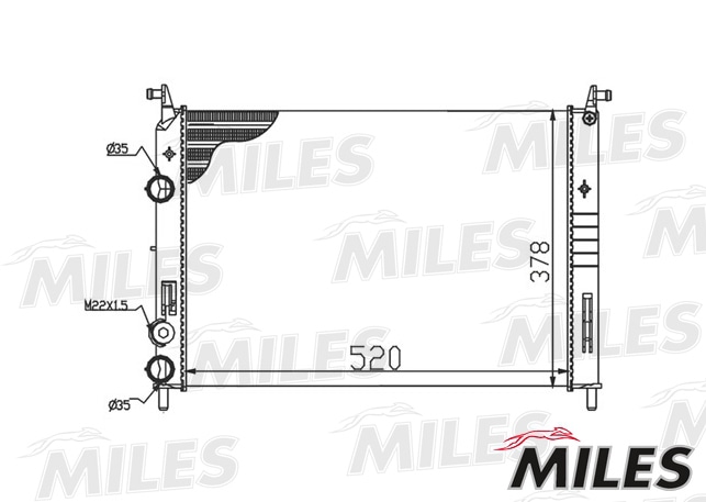 MILES ACRM130 Радиатор FIAT ALBEA 1.2-1.6 03-