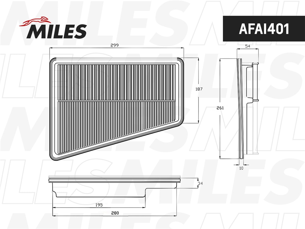 MILES AFAI401 Фильтр воздушный HYUNDAI EQUUS 4.6 09-