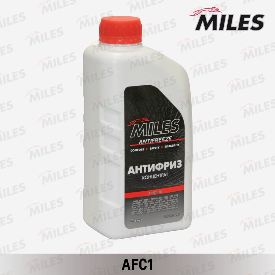 MILES AFC1 Антифриз концентрат G12/G12+ (красный, SUPER LONG LIFE COOLANT) 1кг AFC1