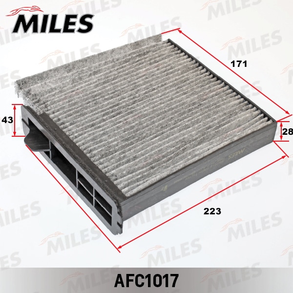 MILES AFC1017 Фильтр салона угольный NISSAN TIIDA 07- (VIC AC-208E) AFC1017