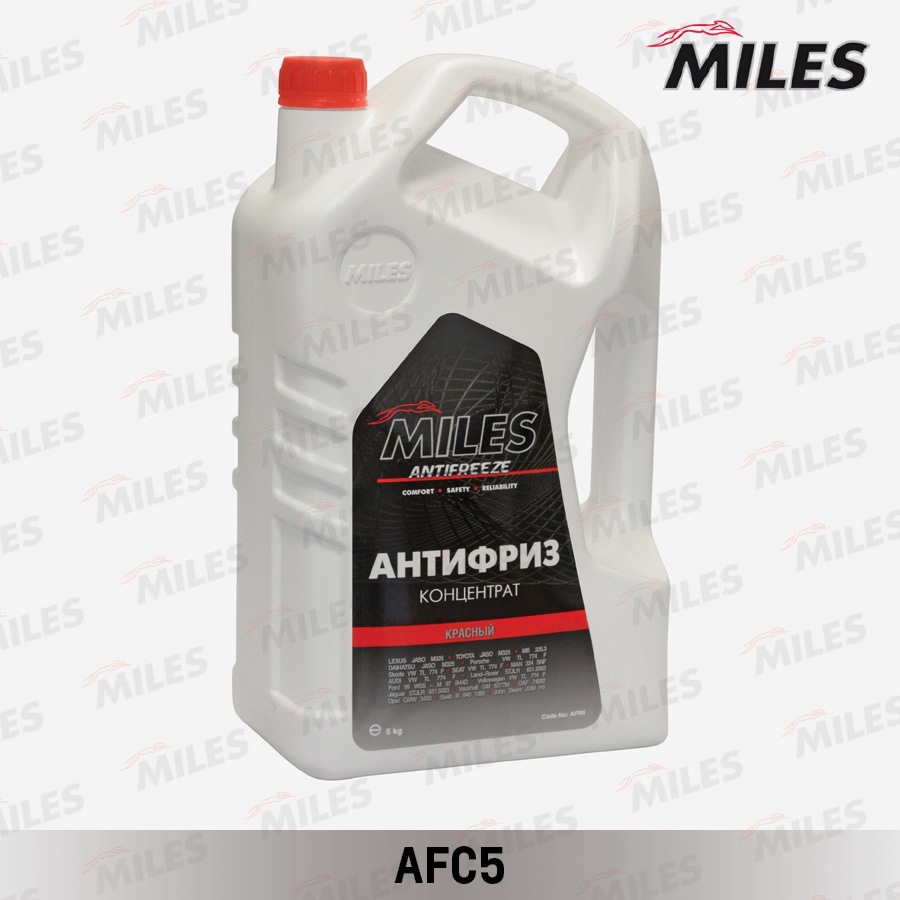 MILES AFC5 Антифриз концентрат G12/G12+ (красный, SUPER LONG LIFE COOLANT) 5кг AFC5