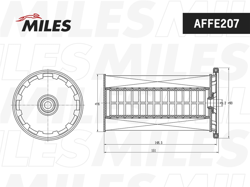 MILES AFFE207 Фильтр топливный VAG 1.6D-2.0D 12-