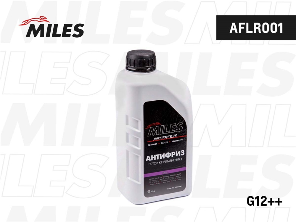 MILES AFLR001 Антифриз готов к применению G12++ (фиолетовый, SUPER LONG LIFE COOLANT -40C) 1кг AFLR001
