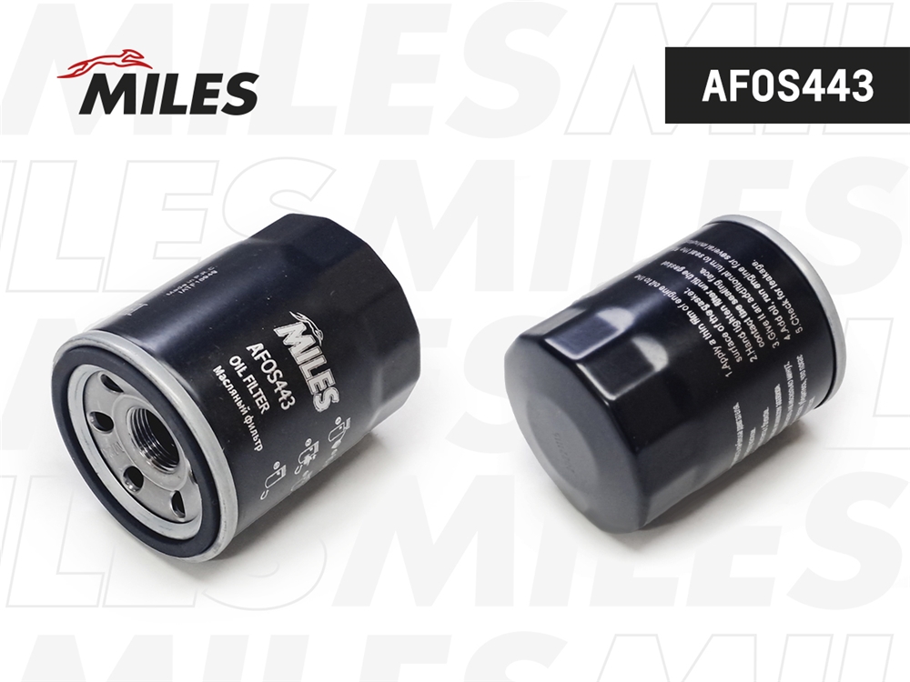 MILES AFOS443 Фильтр масляный SUBARU XV 1.6/2.0 12- (MANN W6019, FILTRON OP595/4, VIC C-307) AFOS443