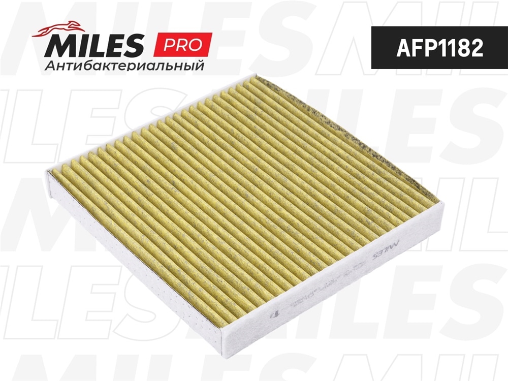 MILES AFP1182 Фильтр салона антибактериальный (серия PRO) HONDA ACCORD 03-/CIVIC 06-/CR-V 07- (FILTRON K1187A MANN CUK2358) AFP1182
