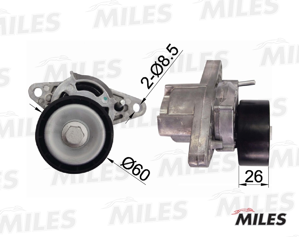 MILES AG00028 Натяжитель ремня приводного RENAULT LOGAN/MEGANE 1.5DCi/1.6 16v с конд