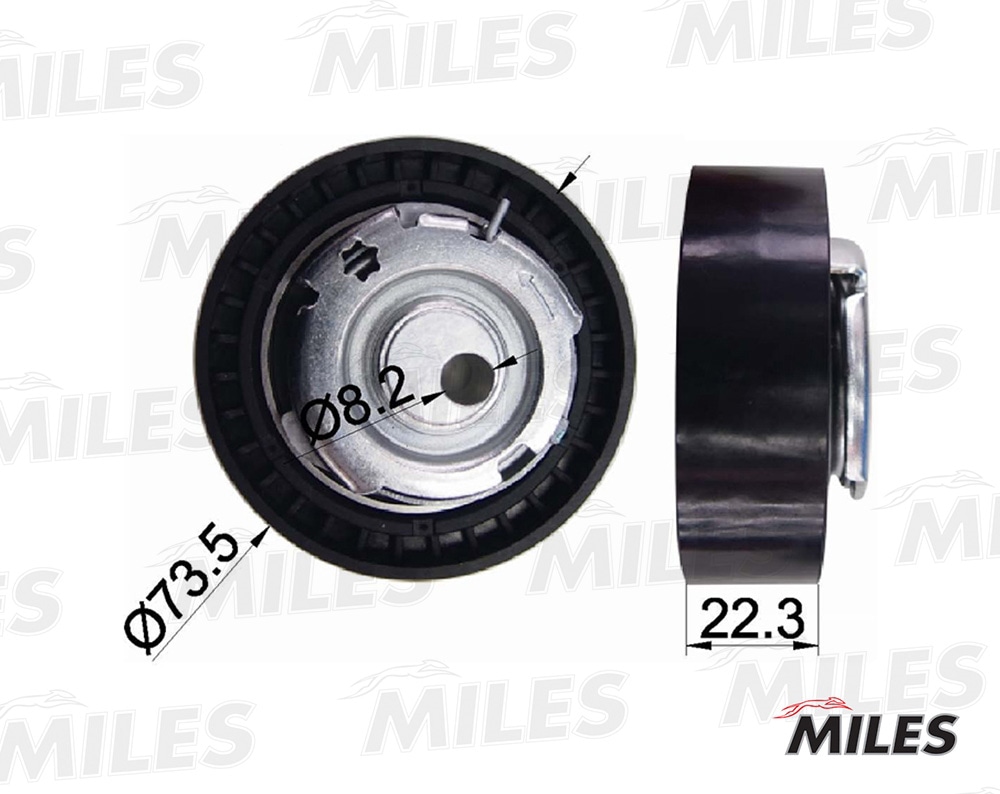 MILES AG02005 Ролик ремня ГРМ RENAULT LOGAN/SANDERO 1.4-1.6i 09- Н/О