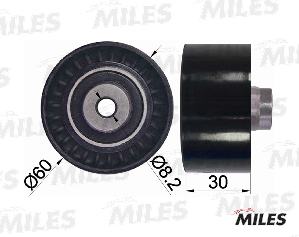 MILES AG02075 Ролик ремня ГРМ PEUGEOT 206/307/PARTNER 1.6
