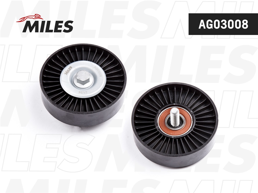MILES AG03008 Ролик ремня приводного HYUNDAI SOLARIS 10-/ELANTRA 06-/i20/i30 (INA 532064410) AG03008