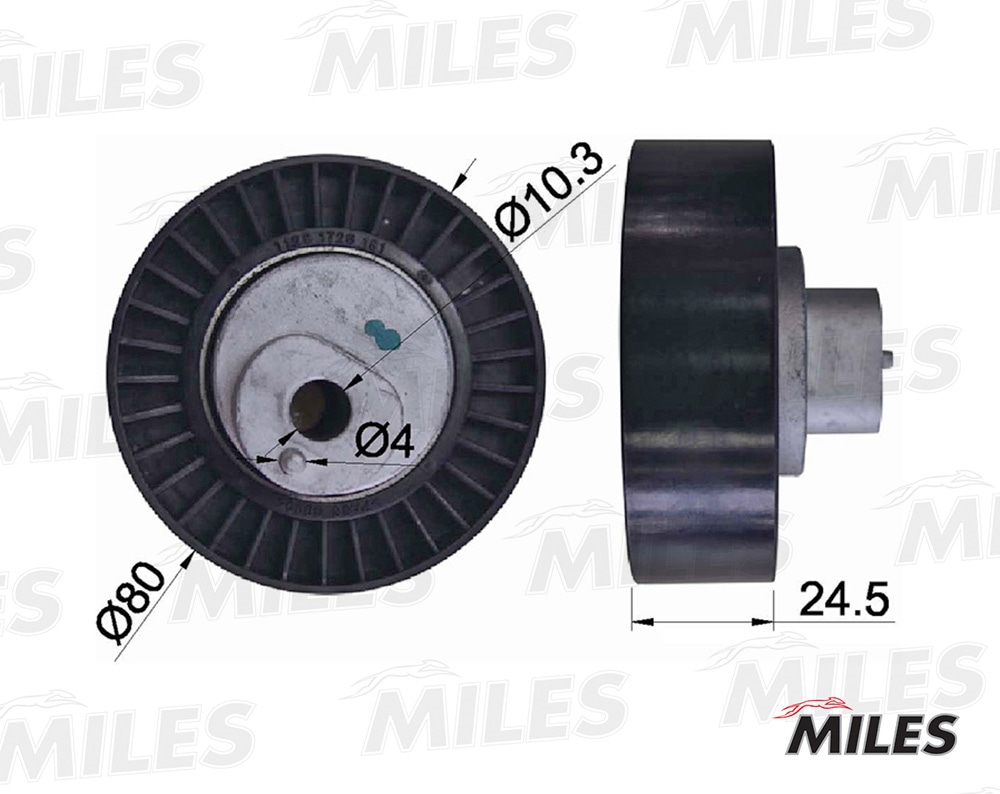 MILES AG03018 Ролик ремня приводного BMW E36/E34/E39/E38/X5 M43/50/52/54/S50/54/65/85 (INA 532041810) AG03018