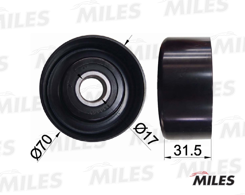 MILES AG03074 Ролик ремня приводного TOYOTA AVENSIS/CAMRY/RAV 4 2.0/2.4 00- (SKF VKM61085) AG03074