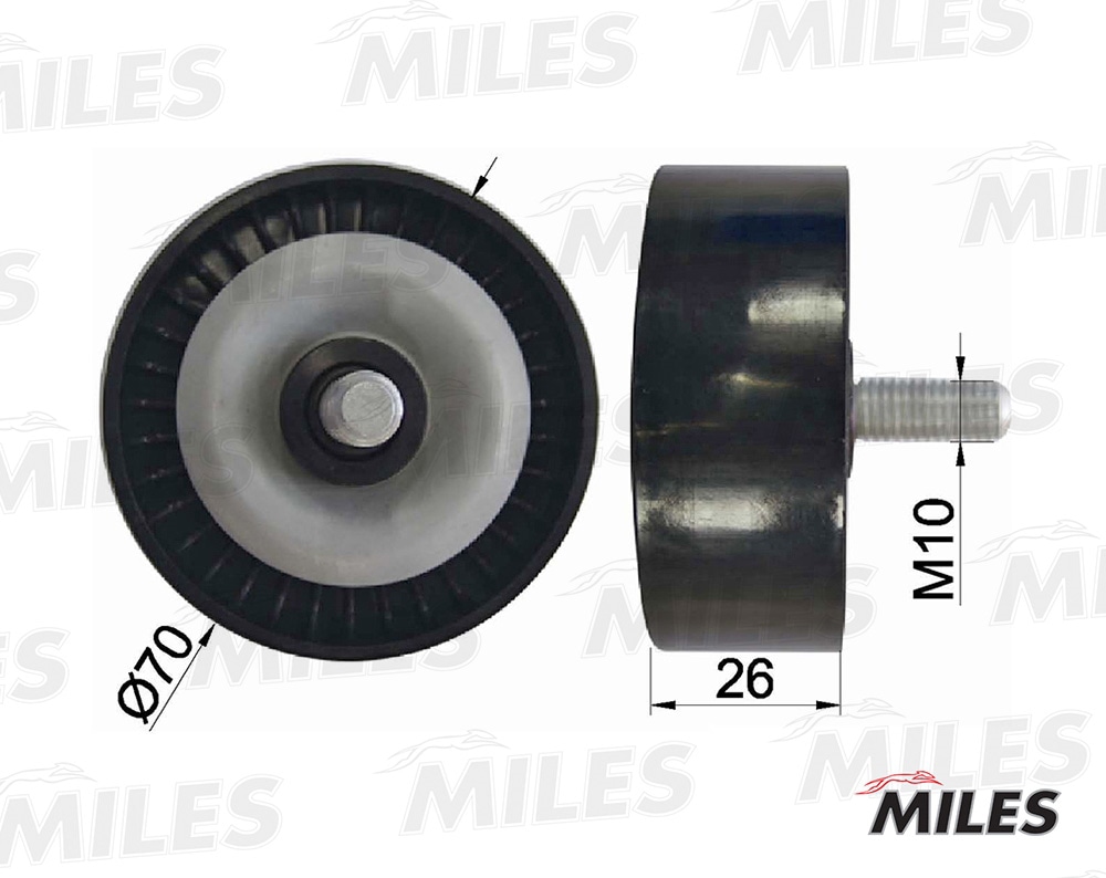 MILES AG03075 Ролик ремня приводного BMW E46/E81/E90/E83 1.6-2.0 N42/N46