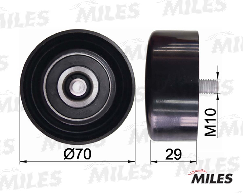MILES AG03108 Ролик ремня приводного HYUNDAI SONATA NF 08-/SONATA YF 10-/KIA.. (INA 532062010) AG03108