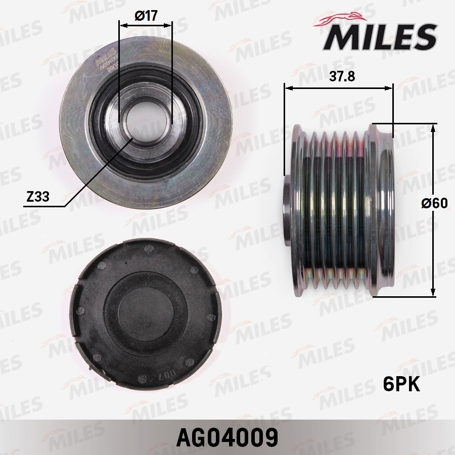 MILES AG04009 Муфта свободного хода HYUNDAI SANTA FE/KIA SORENTO 2.4 09-