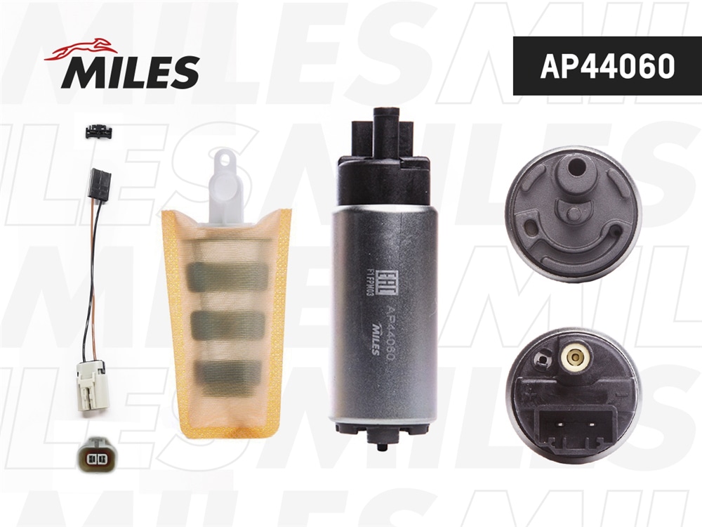 MILES AP44060 Насос топливный 3bar TOYOTA Caldina/Camry/Carina/Corolla/Corona/Gaia/Ipsum/Mark II/Nadia/Picnic/Premio/RAV4/Sprinter/Vista/Wish (BOSCH 0986AG1303) AP44060
