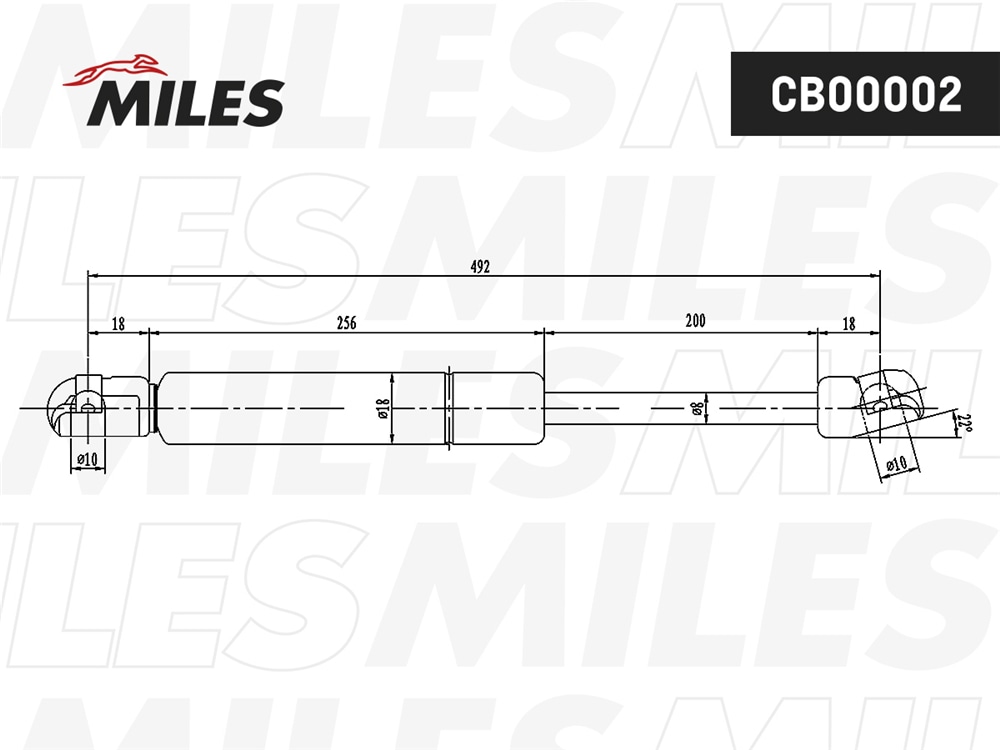MILES CB00002 Амортизатор багажника