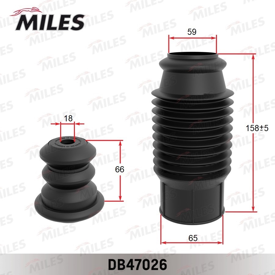 MILES DB47026 Пыльник + отбойник на 1 амортизатор перед/зад DB47026