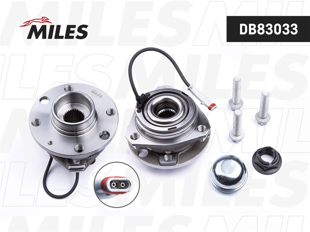 MILES DB83033 Ступица колеса передняя с подшипником (4 отверстия) OPEL ASTRA H 04- (SKF VKBA3650) DB83033