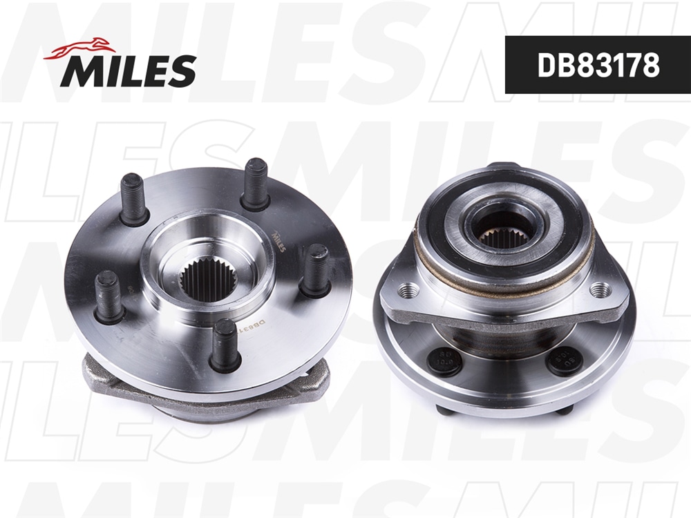 MILES DB83178 Ступица колеса передняя с подшипником JEEP GRAND CHEROKEE I/WRANGLER I-II 84-07 (SNR R186.22) DB83178