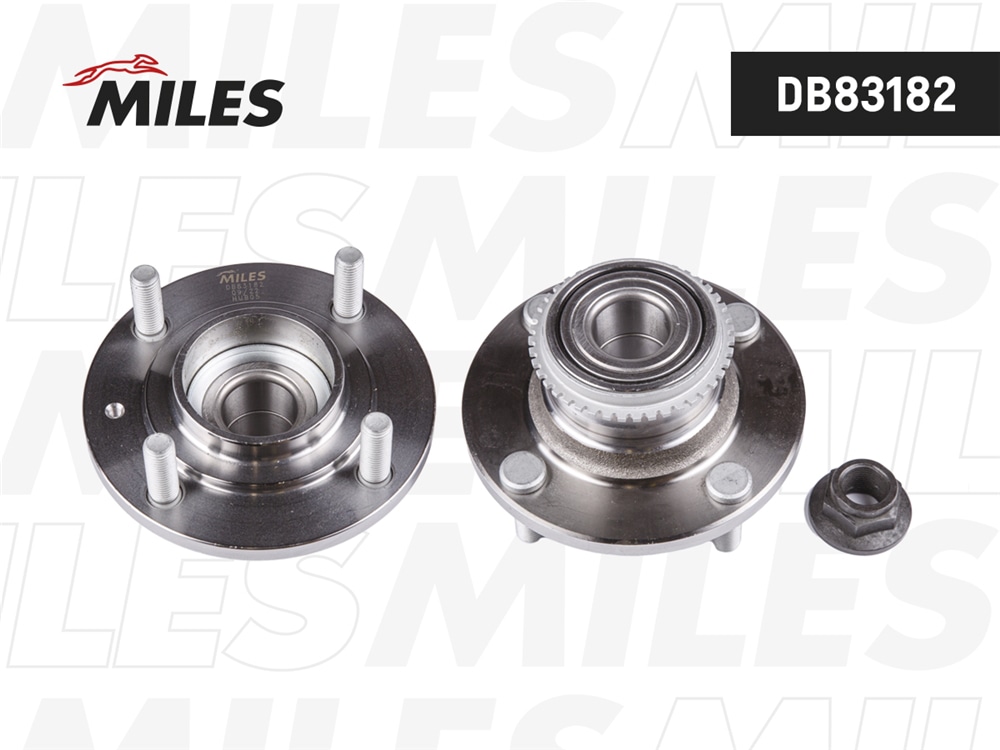 MILES DB83182 Ступица колеса задняя с подшипником с ABS (4*114.3/d30), MITSUBISHI CARISMA/COLT/LANCER 92-06 (SKF VKBA7405) DB83182