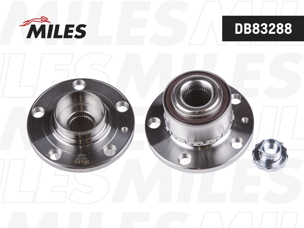MILES DB83288 Ступица колеса передняя с подшипником SKODA FABIA I-II/ROOMSTER DB83288