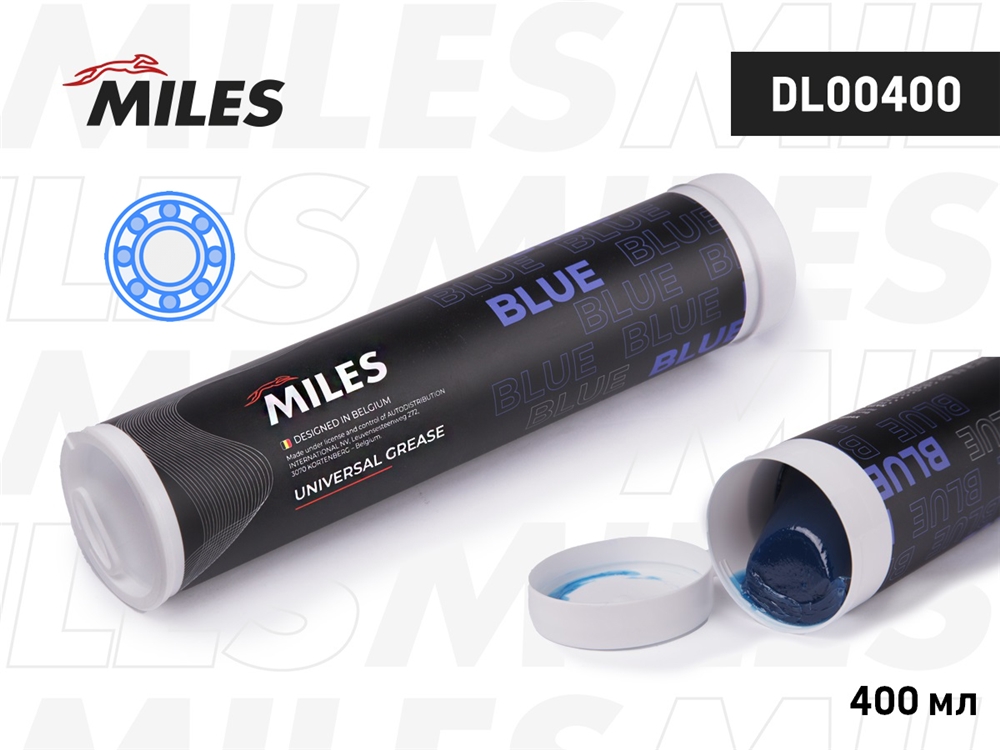 MILES DL00400 Смазка высокотемпературная литиевая 400 г (класс консистенции NLGI 2) картридж DL00400