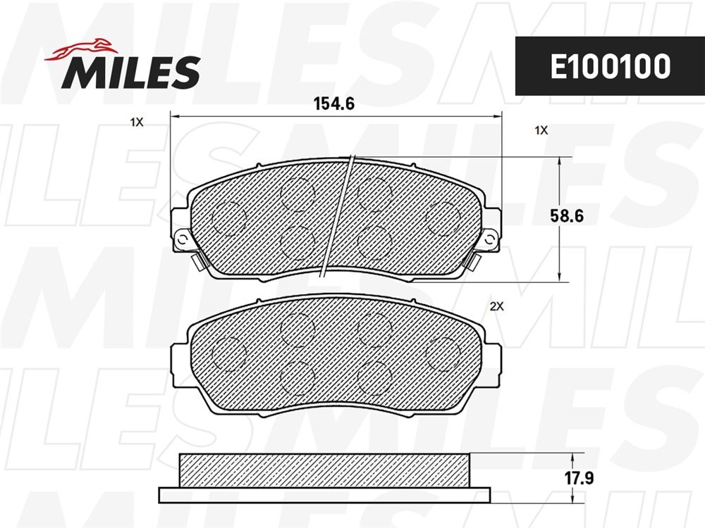 MILES E100100 Колодки тормозные HAVAL F7/HONDA CR-V 2.0-2.2 07- пер. SemiMetallic