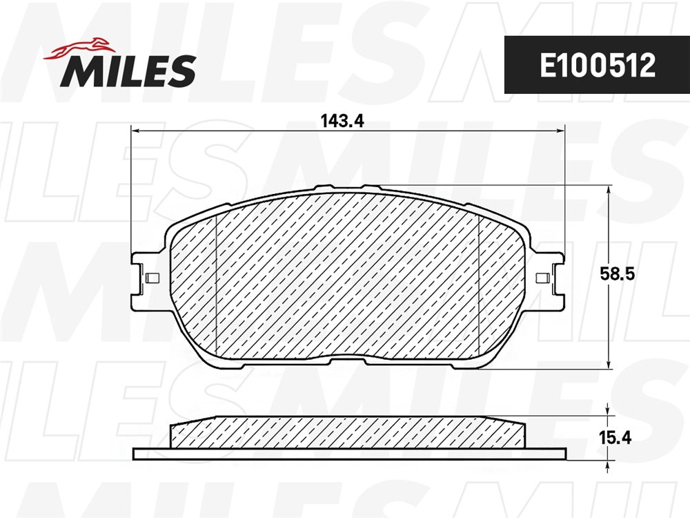 MILES E100512 Колодки тормозные передние (Смесь Semi-Metallic) TOYOTA CAMRY (V30) 01-06 (TRW GDB3612) E100512