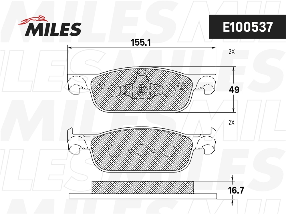 MILES E100537 Колодки тормозные дисковые передние