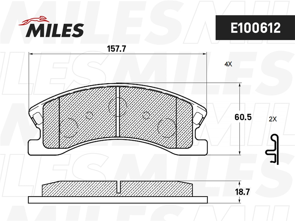 MILES E100612 Колодки тормозные JEEP GRAND CHEROKEE II 00- пер. SemiMetallic