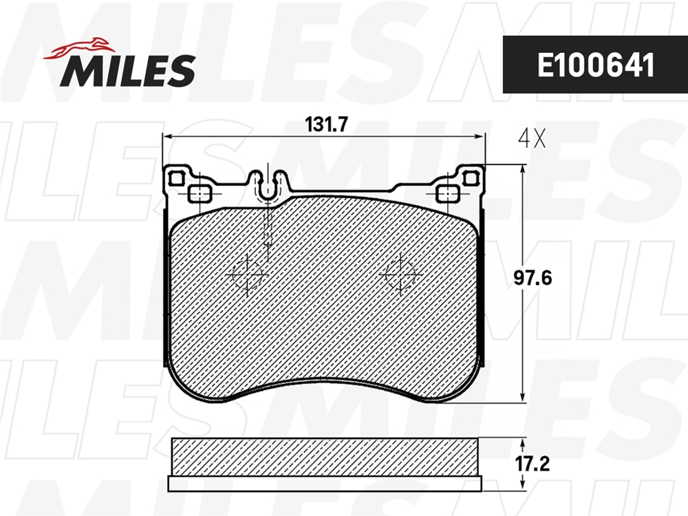 MILES E100641 Колодки тормозные передние (Смесь Semi-Metallic) MERCEDES W222/С217 13- (TRW GDB2144) E100641