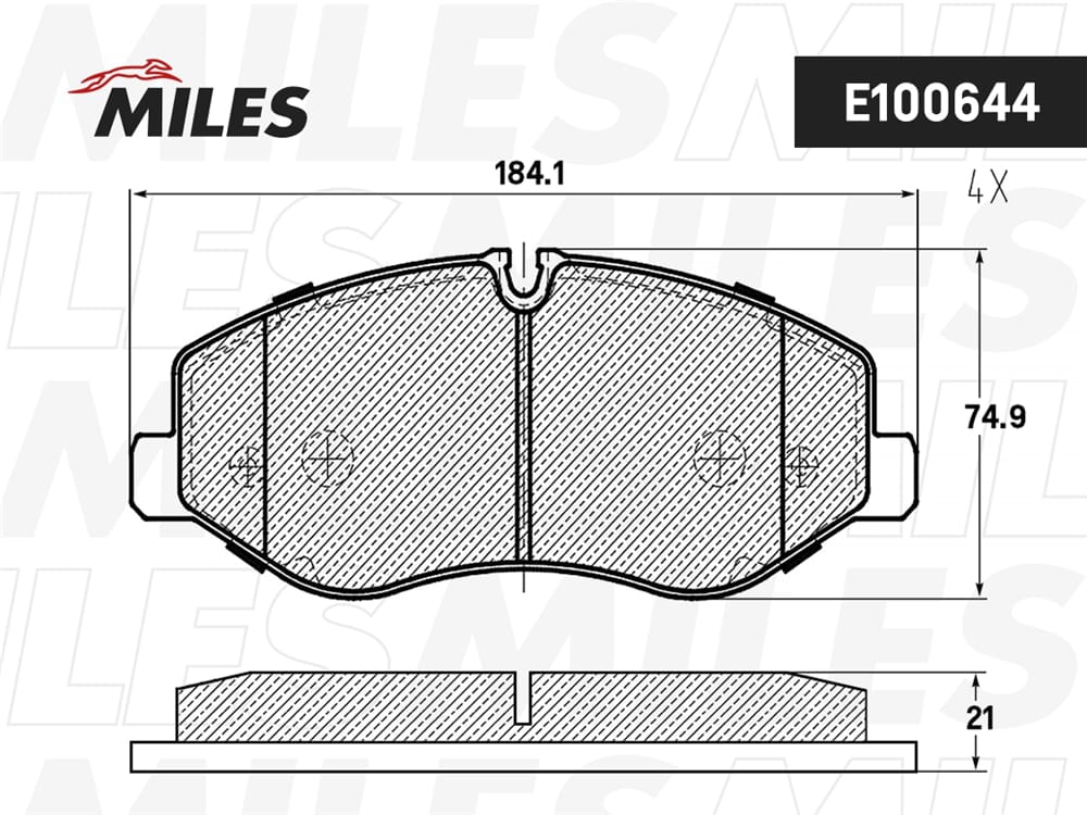 MILES E100644 Колодки тормозные дисковые передние