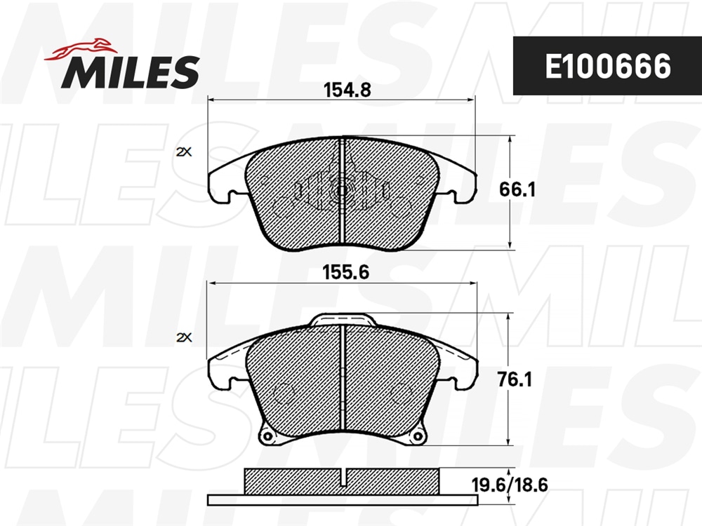 MILES E100666 Колодки тормозные FORD MONDEO 15-/S-MAX 15- пер. SemiMetallic