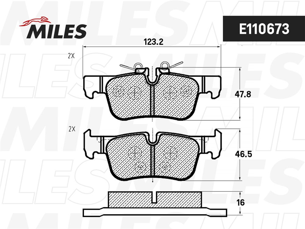 MILES E110673 Колодки тормозные дисковые задние
