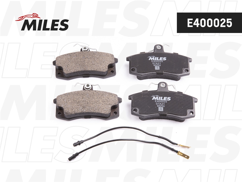 MILES E400025 Колодки тормозные передние (с датчиком) (Смесь Low-Metallic) ВАЗ 2110/2111/2112 (TRW GDB1446) E400025