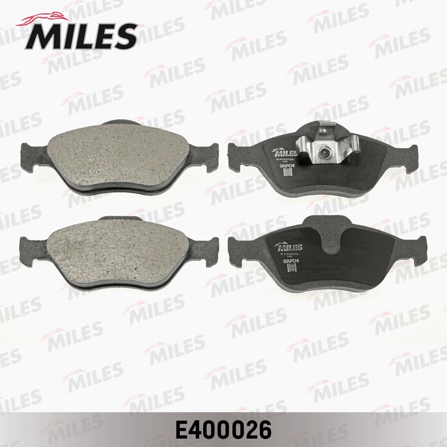 MILES E400026 Колодки тормозные передние (без датчика) (Смесь Low-Metallic) (FORD FIESTA IV-V, FUSION, MAZDA 2 (DY)) (TRW GDB1419) E400026