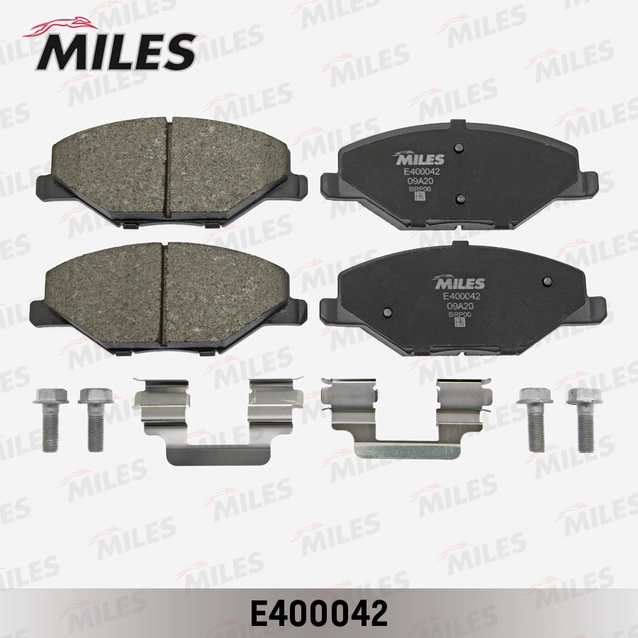 MILES E400042 Колодки тормозные передние (без датчика) (Смесь Low-Metallic) (VW POLO (RUS) 11-/SKODA FABIA 11-) (TRW GDB2027) E400042
